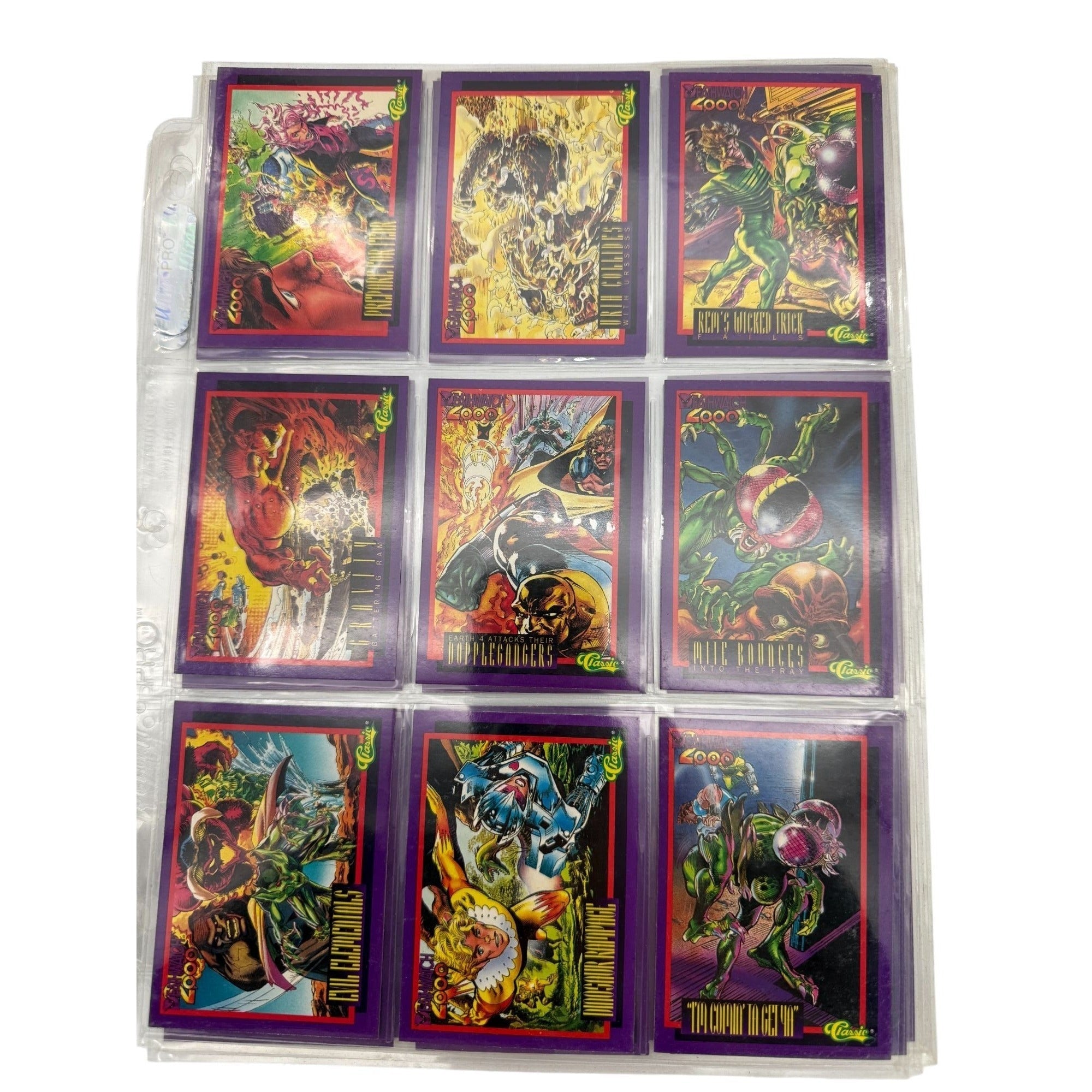 Complete set of Deathwatch 2000 trading cards with holographic designs