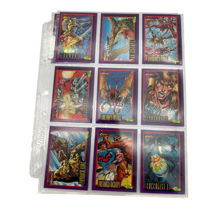 Complete set of Deathwatch 2000 trading cards with holographic designs