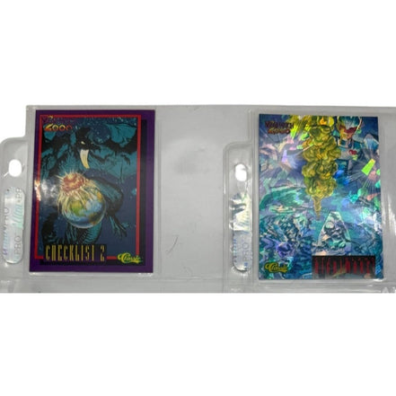 Complete set of Deathwatch 2000 trading cards with holographic designs