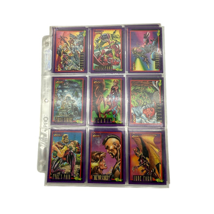 Collection of Deathwatch 2000 cards with holographic effects