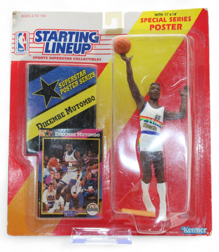 Dikembe Mutombo 1992 Kenner NBA action figure in packaging with poster