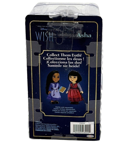 Back view of Disney Wish Asha Doll packaging showing additional characters