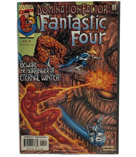 Domination Factor Fantastic Four #1 comic cover featuring superheroes in action
