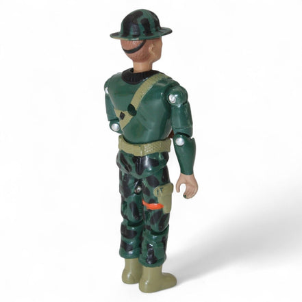 Back view of The Corps Drill Sergeant Whipsaw action figure with camo outfit