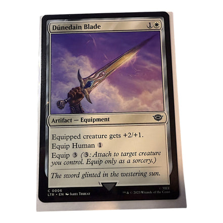 Dúnedain Blade artifact equipment card with a sword illustration