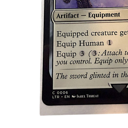 Text details of Dúnedain Blade card showing abilities