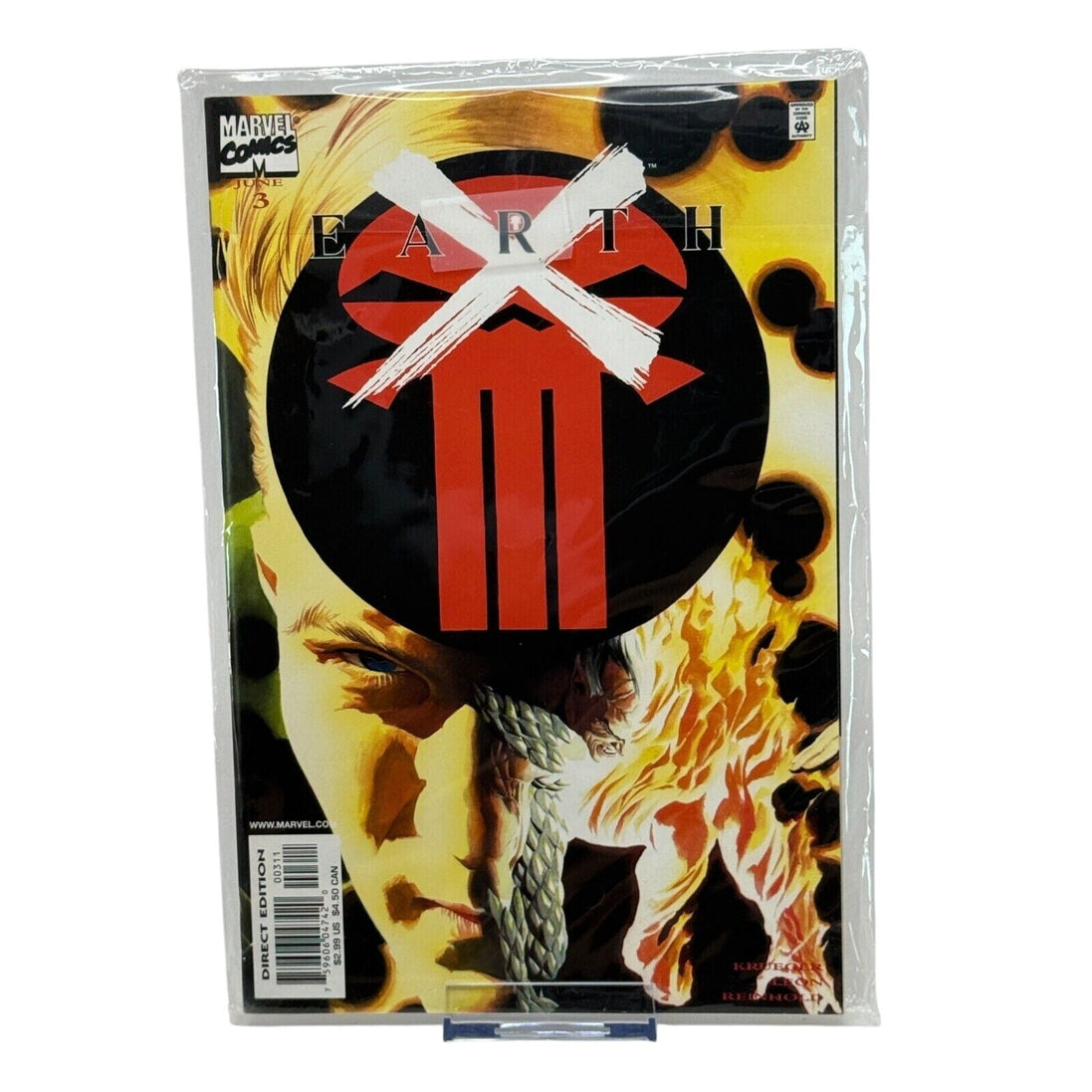 Earth X Marvel Comics collectible comic book sealed in plastic sleeve