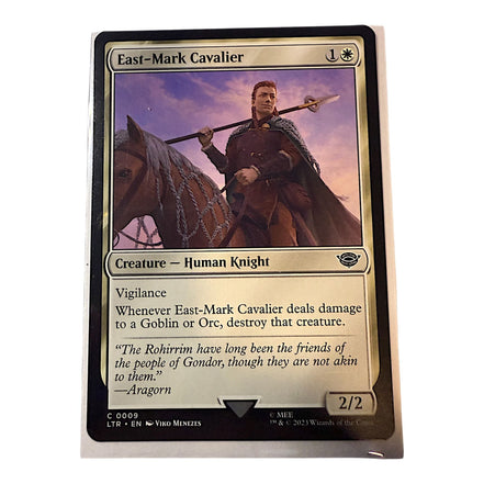 East-Mark Cavalier Magic: The Gathering card featuring a human knight with vigilance ability