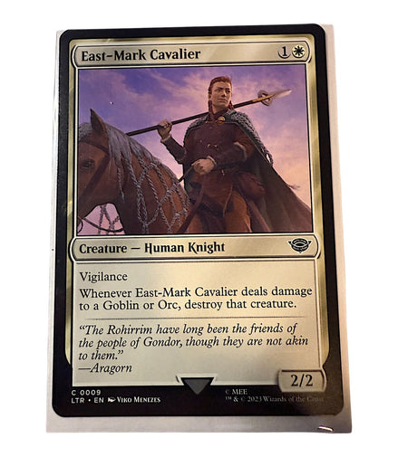 East-Mark Cavalier Magic: The Gathering card featuring a human knight with vigilance ability