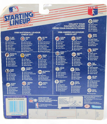 Back view of the 1988 Starting Lineup packaging with player checklist
