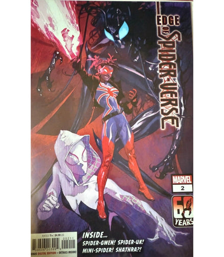 Edge of Spider-Verse #2 comic cover featuring Spider-Gwen and Spider-UK