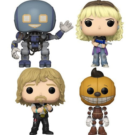 Funko Pop Electric State figures including Michelle, Cosmo, Keats, and Herman