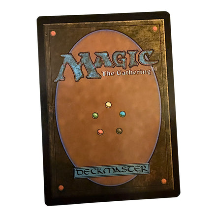 Back of the Magic: The Gathering card with deckmaster logo