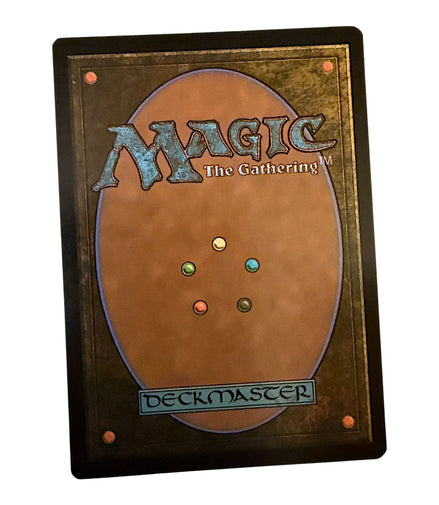 Back of the Magic: The Gathering card with deckmaster logo
