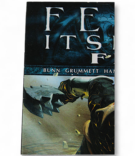 Close-up of the Fear Itself FF comic title and artwork