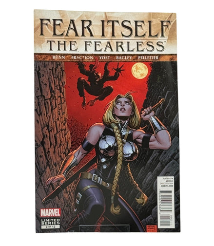 Fear Itself: The Fearless #1 comic book cover featuring Valkyrie, Marvel 2012 limited series