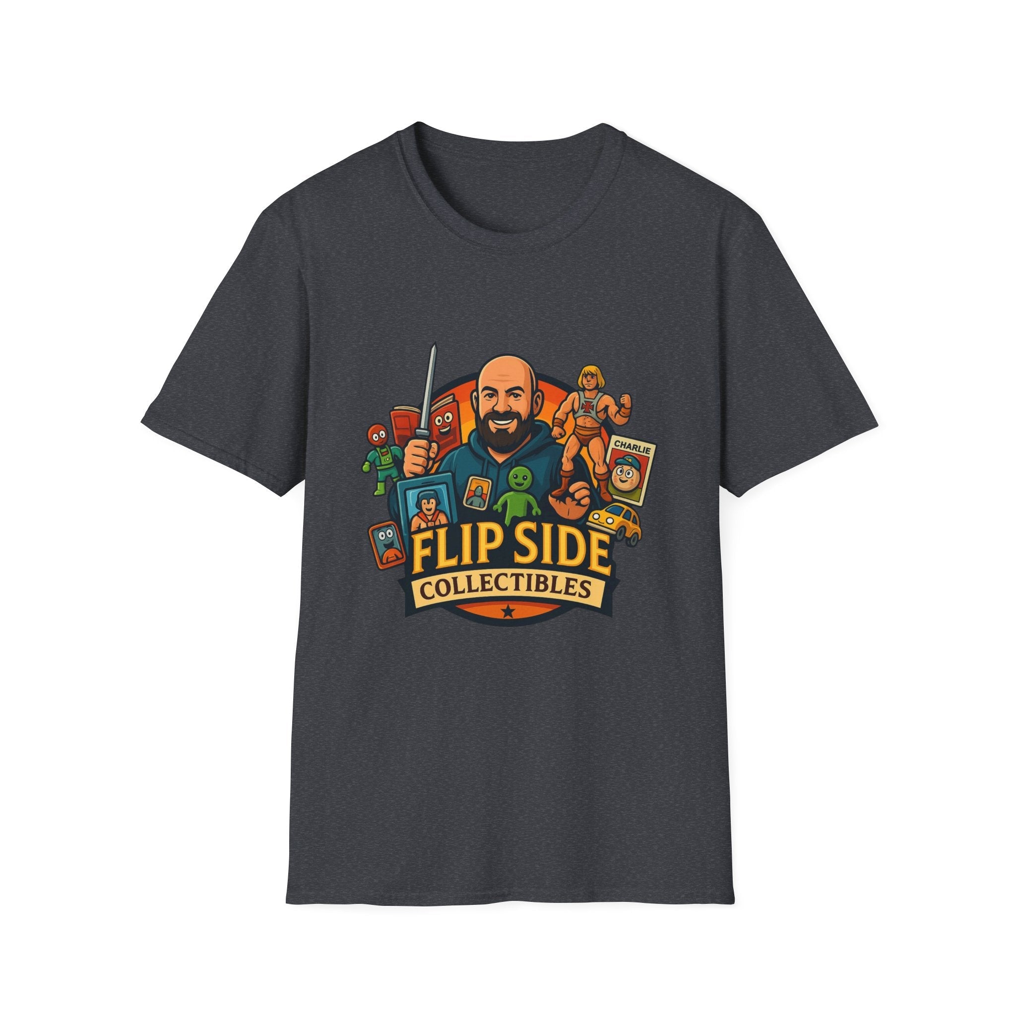 Flip Side Collectibles Unisex Softstyle T-Shirt | Graphic Tee, Casual Wear, Vintage Style, Gift for Collectors, Fun T-ShirtPrintifyT-ShirtXSDark Heather GreyCottonCrew neckDTG9