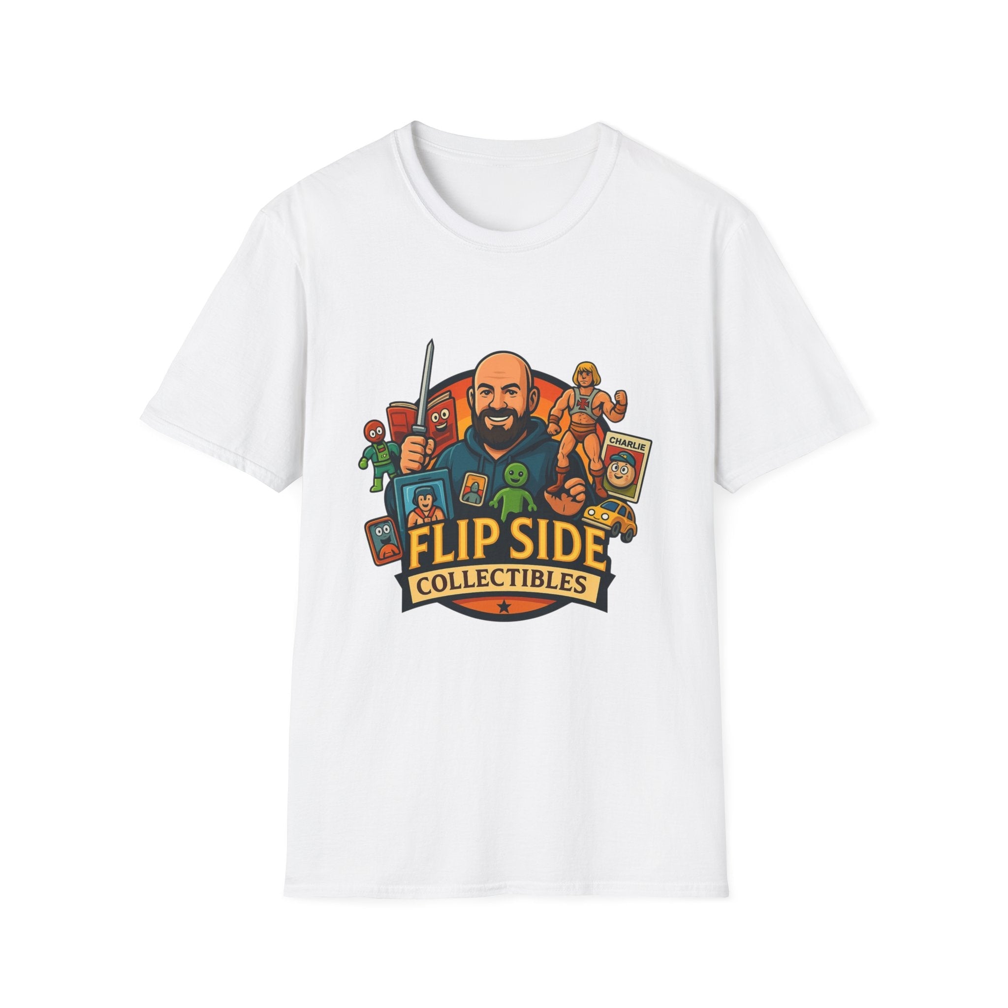 Flip Side Collectibles Unisex Softstyle T-Shirt | Graphic Tee, Casual Wear, Vintage Style, Gift for Collectors, Fun T-ShirtPrintifyT-ShirtXSWhiteCottonCrew neckDTG2