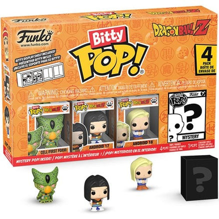 Close-up of Funko Dragon Ball Z mini-figures including Cell and Android 17
