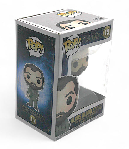 Side view of Funko Pop Albus Dumbledore #15 vinyl figure packaging