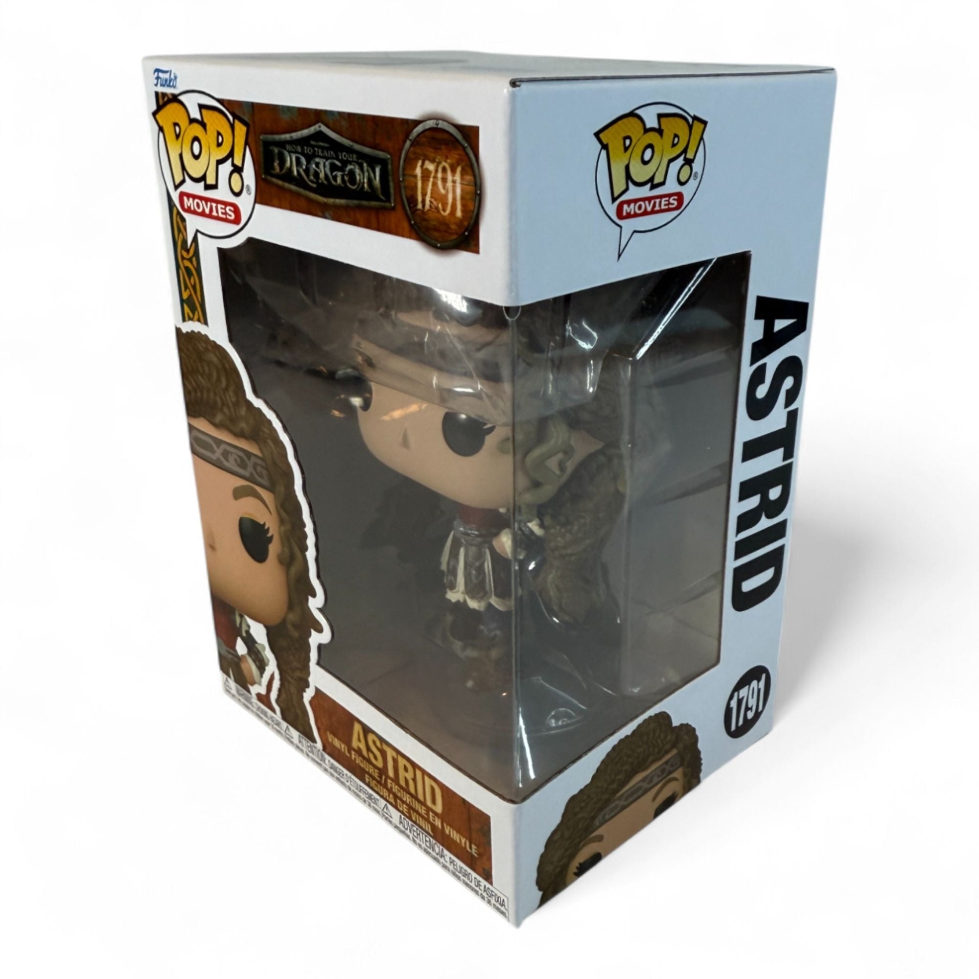 Side view of Funko Pop Astrid figure box