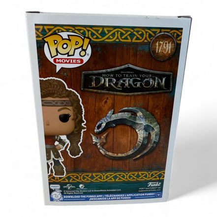 Funko Pop Astrid figure box with How to Train Your Dragon logo
