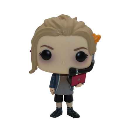 Funko Pop Vinyl figure of Penny from Big Bang Theory holding a computer