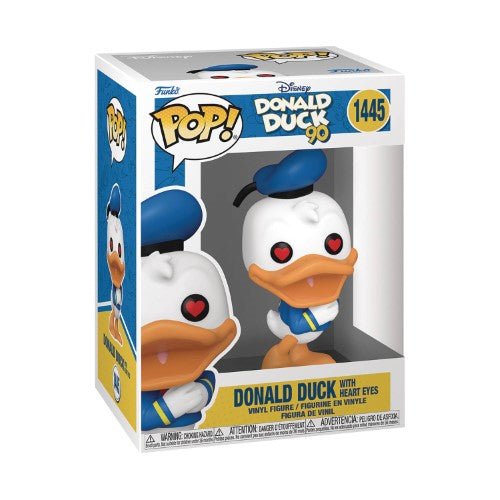 Funko Pop Donald Duck vinyl figure in box with heart eyes