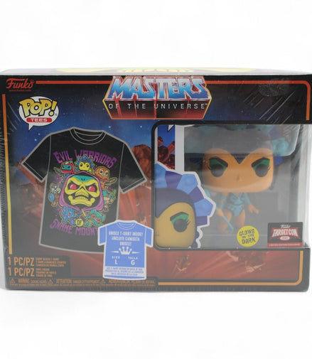Masters of the Universe Evil-Lyn figure and tee set packaging