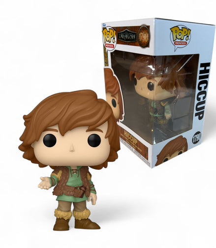 Funko Pop Hiccup vinyl figure standing in front of its box