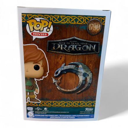 Side angle of Funko Pop Hiccup box with logo