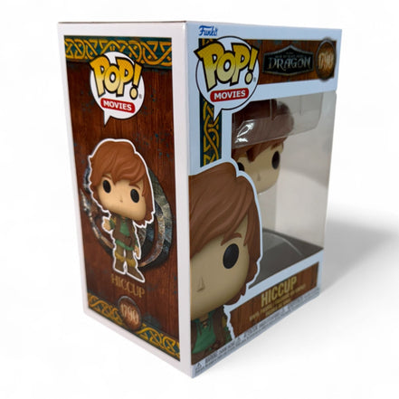 Funko Pop Hiccup vinyl figure standing in front of its box