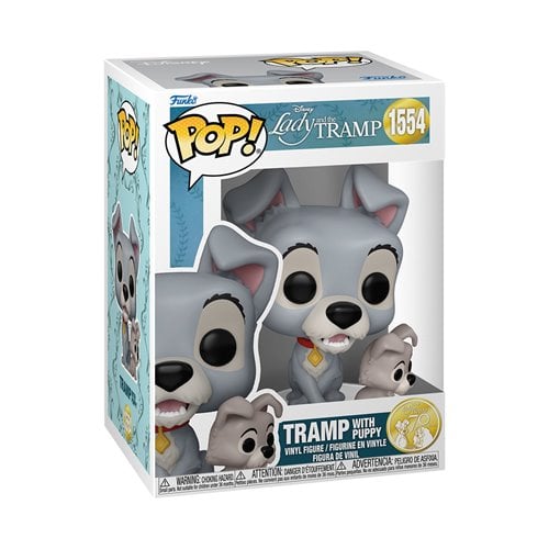Tramp Funko Pop figure with puppy in box