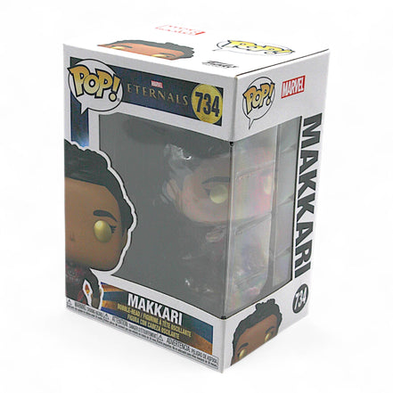 Side view of Funko Pop Makkari Marvel Eternals Bobblehead Vinyl Figure