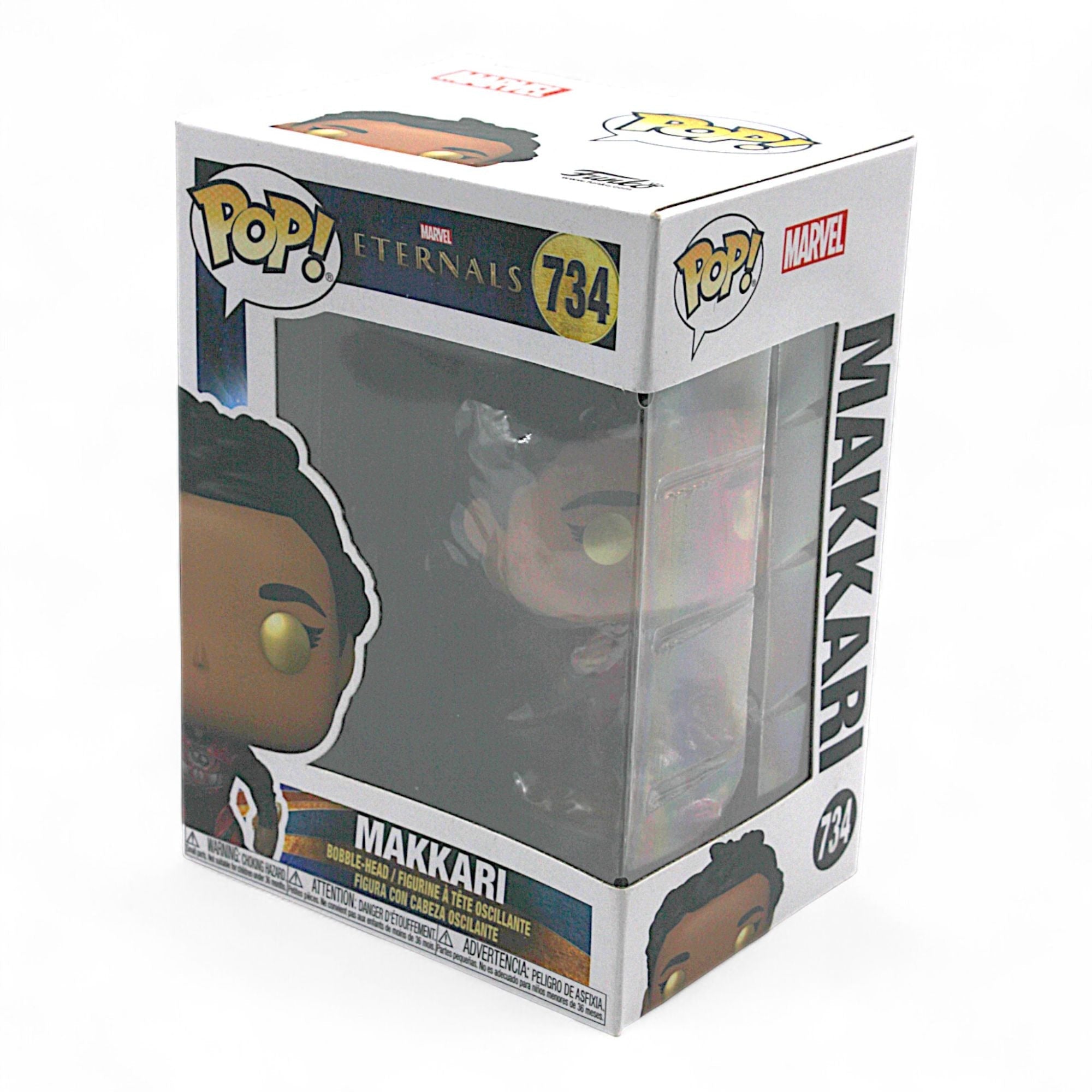 Side view of Funko Pop Makkari Marvel Eternals Bobblehead Vinyl Figure