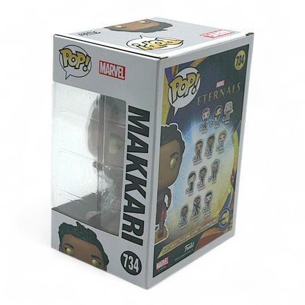 Back view of Funko Pop Makkari Marvel Eternals Bobblehead Vinyl Figure box