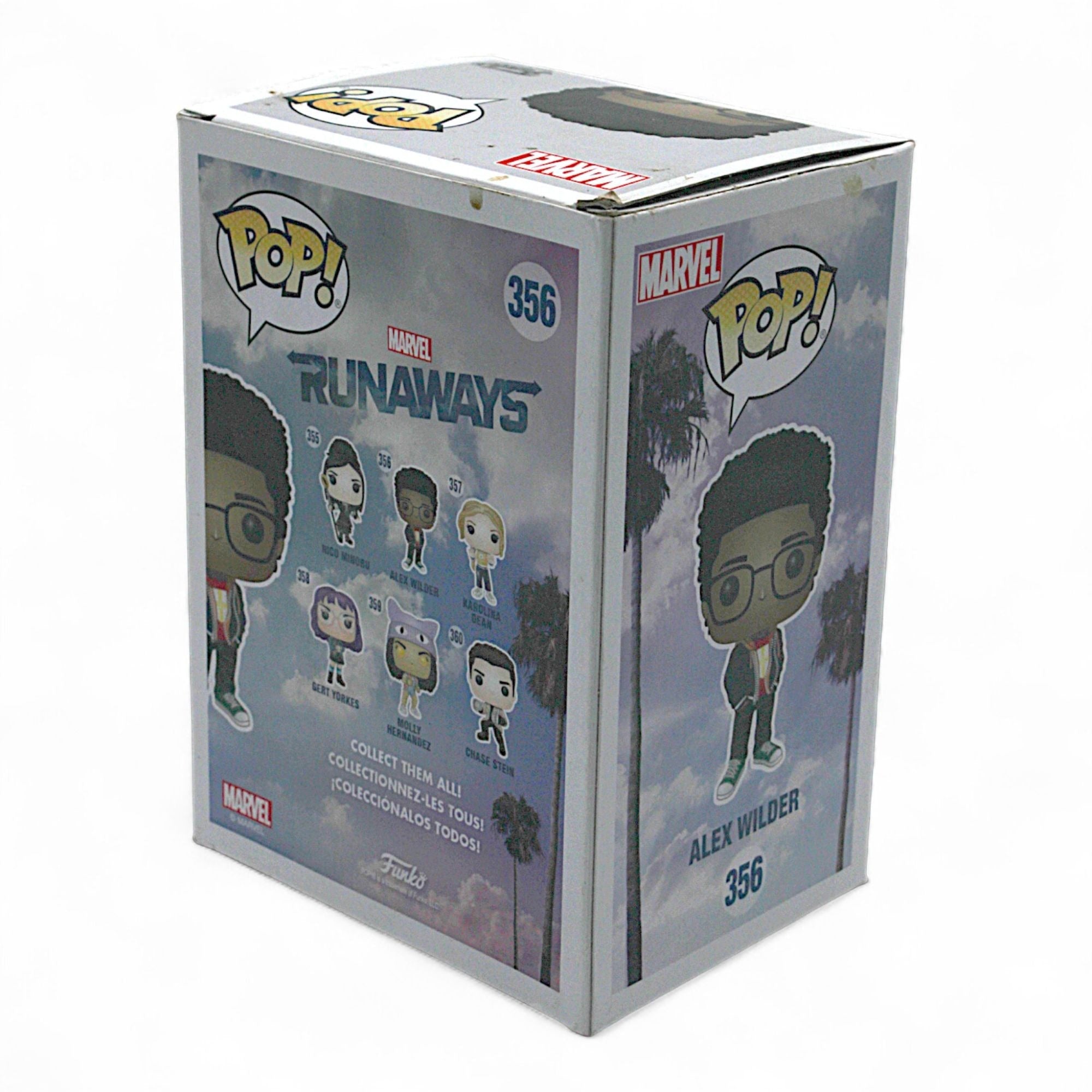 Funko Pop Marvel Alex Wilder Vinyl Figure in box, another side view