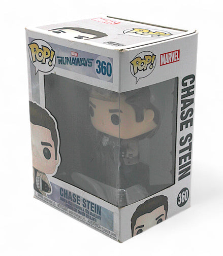 Funko Pop Marvel Runaways Chase Stein figure in box side view