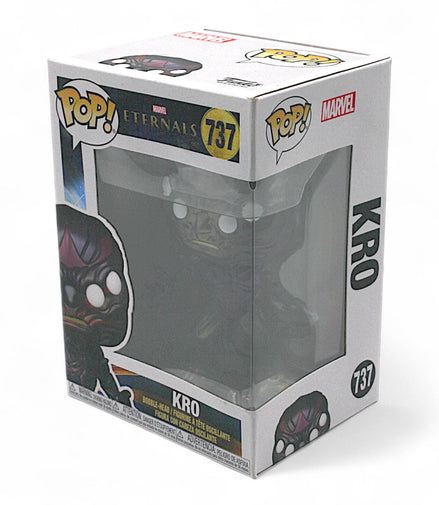 Funko Pop Marvel Eternals Kro #737 in box side view