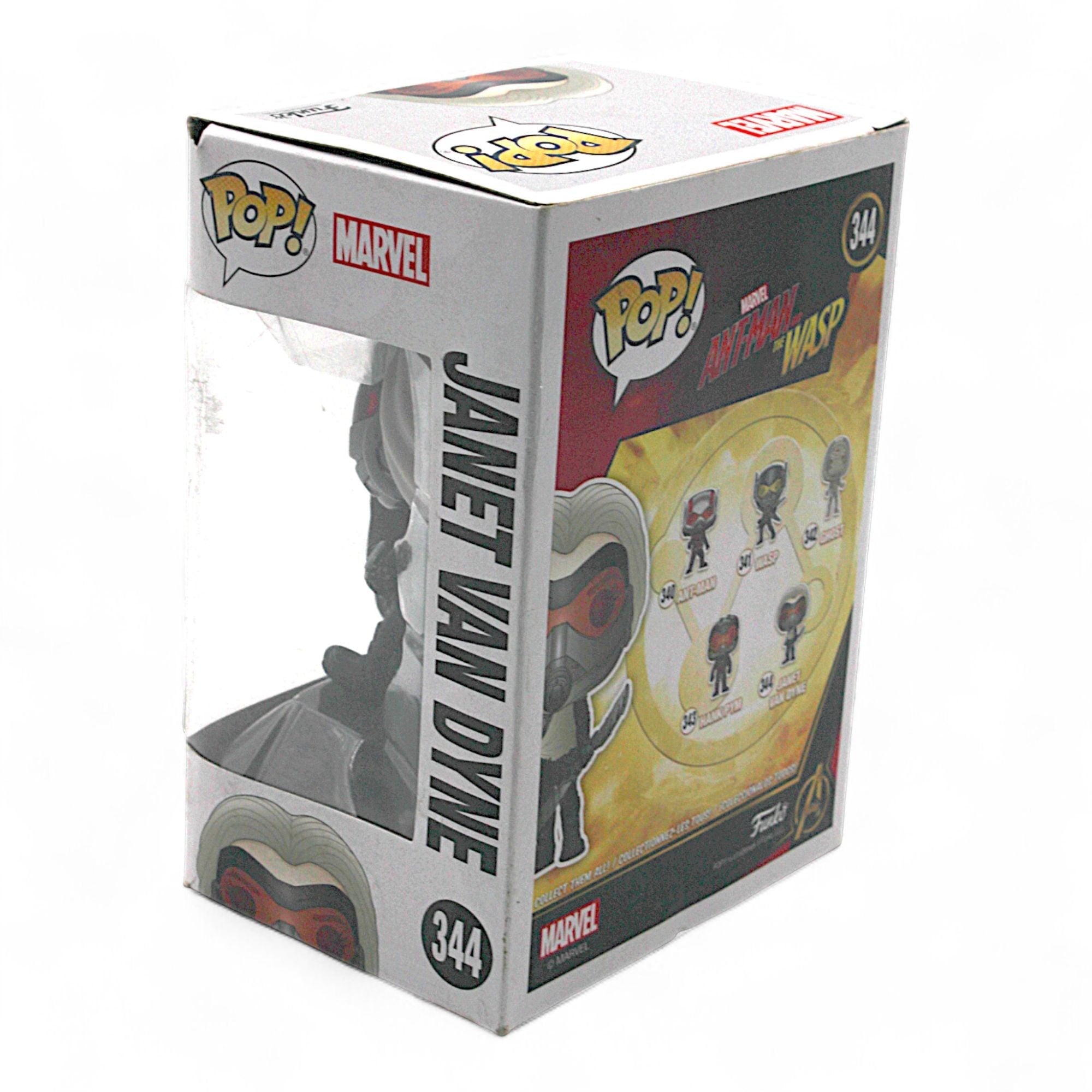 Funko Pop Marvel Janet Van Dyne Bobblehead in box angled view