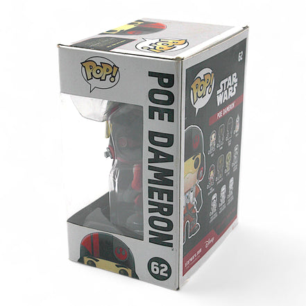 Back view of Funko Pop Poe Dameron #62 packaging