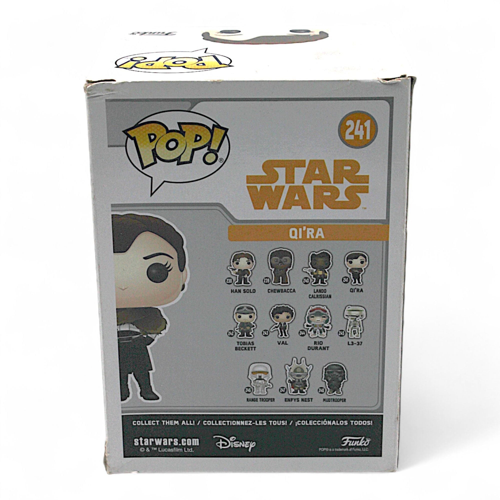 Funko Pop Qi'ra #241 Star Wars collectible with character lineup