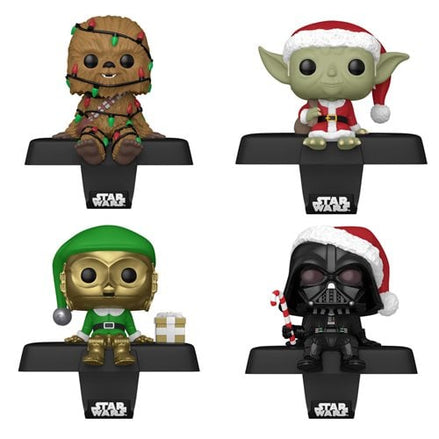 Funko Star Wars Holiday Edge-Sitter Stocking Holder featuring Chewbacca with Christmas lights
