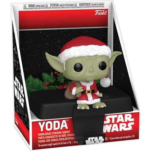 Funko Star Wars Holiday Edge-Sitter Stocking Holder featuring Chewbacca with Christmas lights