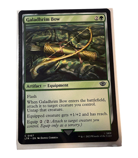 Galadhrim Bow Magic: The Gathering card showing artifact equipment details