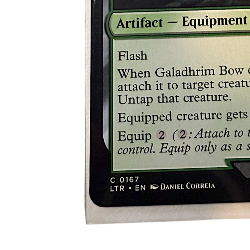 Bottom section of Galadhrim Bow card with illustrator details