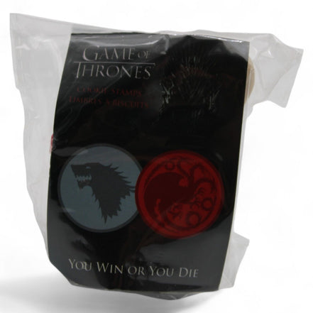 Game Of Thrones cookie stamps set in packaging featuring house sigils