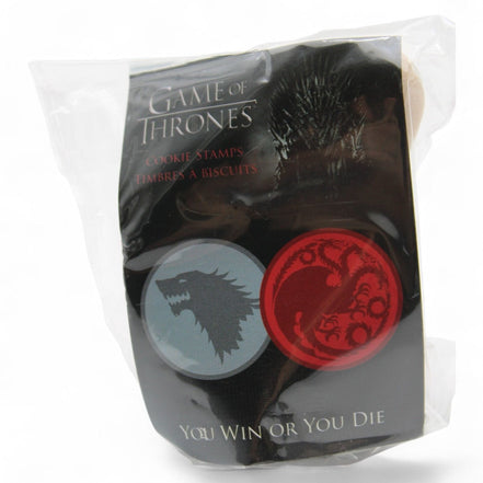 Close-up of Game Of Thrones cookie stamps showing detailed designs