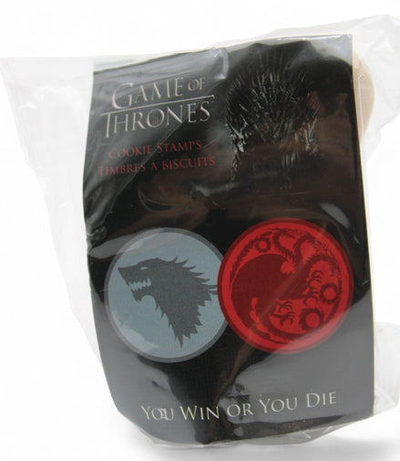 Close-up of Game Of Thrones cookie stamps showing detailed designs