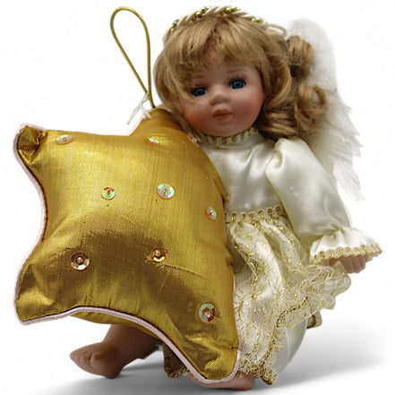Geppeddo Mindy Mini Angel Porcelain Doll with Golden Star – angel dollGeppeddoDollangel dollangel figurineangel wings1